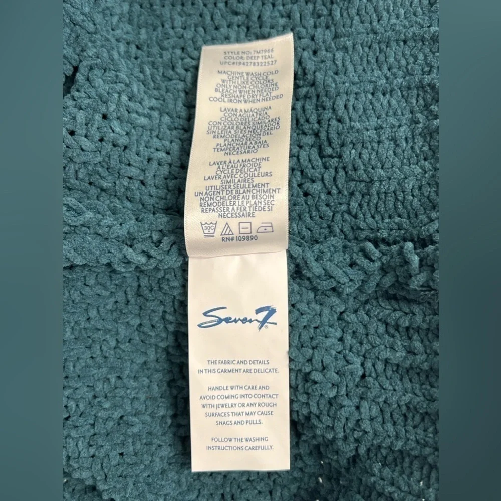 Seven7 - Women's Soft & Warm Cable Knit Chenille Sweater - Deep Teal